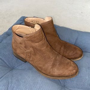 Brown Leather Suede Booties